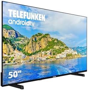 Telefunken 50DTUA724 - Android TV 50 Pulgadas 4K Ultra HD, Diseño sin Marcos, HDR10, Dolby Vision, Bluetooth, Chromecast Integrado, Compatible con Google Assistant, Dolby Atmos