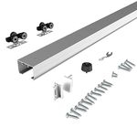 JUBEST 8FT Commercial Grade Pocket Door Hardware and Track Set, Sliding Door Hardware 96", Durable and Smoothly, Easy to Install