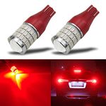 iBrightstar Newest 9-30V Super Bright Error Free T15 912 W16W 921 LED Bulbs with Projector Replacement for Tail 3rd High Mount Brake Lights, Brilliant Red