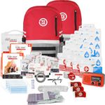 72HRS Deluxe Emergency Survival Kit - Heavy Duty 72 Hour Bug Out Bag Survival Kit for Earthquake, Hurricane, Tsunami, Winter, Blackout - Includes Emergency First Aid Kit, Water, Food (Red 4 Person)