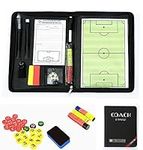 RoseFlower Football Coaches Tactical Board, Portable Soccer Magnetic Tactics Strategy Notebook Football Coaching Clipboard - Sport Training Assistant Equipment with Player Markers, Pen, Eraser, Paper