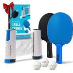 PRO-SPIN Portable Table Tennis Set | Premium All-in-One Kit with Retractable Table Tennis Net for Any Table, Bats, 3-Star Ping Pong Balls & Storage Case (2-Player Set, Ultra-Comfort Paddles)