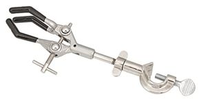 Eisco Labs Clamp Retort, 3 PVC Coated Prongs (Opens to 90mm in Dia.) with Boss Head
