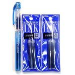 Platinum Fountain Pen, New Preppy, Fine Nib, Blue Black(PSQ-300#3) + Ink Cartridges SPN-100A#3 (Blue Black) Set (Japan Import) [Komainu-Dou Original Package]