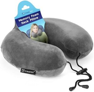 TRAVELREST Memory Foam Travel Pillow - Advanced Neck Support for Long Flights - Patented Design for Optimal Relaxation - Unmatched Sleep - Machine Washable - (Gray, Curl)