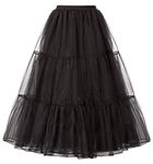 GRACE KARIN 1950s Women Ladies Cosplay Lolita Dress Swing Underskirts Half Slip Petticoat Black#12 Medium