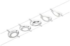 Paulmann 94416 CorDuo LED Cable System Set RoundMac DC incl. 5 x 4.5 Watt Expandable White Chrome Wire Rope Metal 3000 K