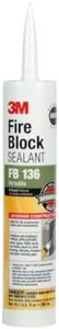 3M Fire Block Sealant FB 136, Gray Color, Single Component, High Temperature and Smoke Passage Resistant, 10.1 fl oz Cartridge