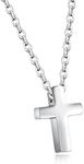 TEMICO Tiny Simple Cross Pendant for Children Boys Girls Stainless Steel Small Necklace with 16" Chain