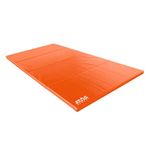 STAG GLOBAL Multi-Purpose Foldable Fitness MAT 180 CM X 60 CM X 30 MM | Use as Tumbling mat, Gymnastics mat, Crash pad | Thick Foam | for Both Men and Women (ORANGE)