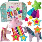 ARTIKA Sewing Kit for Kids - Craft Kit for Girls & Boys w/Booklet, Stencil Shapes, Supplies to Sew and Travel Case (Unicorn)