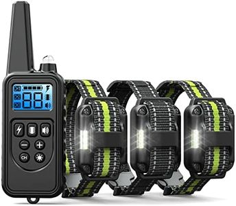 FunniPets Dog Training Collar 3 Pack - 2600Ft Dog Shock Collar with Remote Control Waterproof E Collar for Dogs Training with Beep Vibration Shock Flashlight (3 PACK, 2 Green+Black)