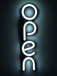 LED Open Sign for Business - Bright White Vertical Neon Style Open Light Signs | Beautiful Design to Attract Customers