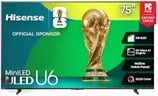 Hisense 75" Class U6 Series Mini-LED 4K UHD Smart Fire TV (75U65QF, 2025 Model) - QLED, HDR10+, Native 144Hz, Dolby Vision IQ, Dolby Atmos, Game Mode Pro, ALLM, Alexa Built in, Black