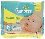 Pampers Swaddlers Diapers, Newborn (Up to 10 lbs.), 20 Count