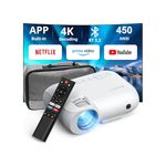 Netflix-Officially Projector 4K, YOTON Y9 Smart Projector with WiFi Bluetooth, 20000 Lumens Portable Outdoor projecteur with 50% Zoom, YouTube/Prime Video/Hulu Built-in, Support Dolby/Android/iOS
