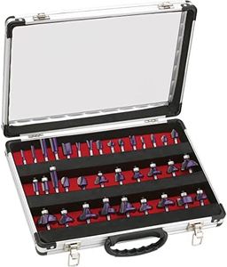 Grizzly H6159 Router Bit Set in Aluminum Case, 35-Piece