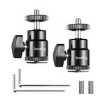 SMALLRIG Ball Head Mount (2 Pack) with Cold Shoe Adapter for Light Stand DSLR Camera Tripod- 2059