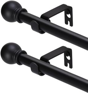 GXOACKJ 2 Pack Black Curtain Rods for windows 48 to 84-93 inch,5/8 inch Decorative Curtain Rod Set,Splicing Heavy Duty Metal Curtain Rod with Brackets