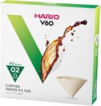 Hario Paper Coffee Filters for V60 Dripper, Compatible with Size 02, Natural, 40 Pack