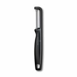 Victorinox Swiss Made Stainless Steel Swiss Classic Double-Edge Iota Serrated Peeler for Professional and Household Kitchen, Black, Soft Skin Fruit & Vegetable Peeler | 6.0943.3