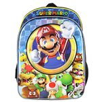 Bioworld Nintendo Super Mario Bros All Over Character Molded Iridescent 16" Backpack (Multicoloured, One Size), Multicoloured, One Size, Modern