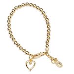 Cherished Moments Sterling Silver or Gold-Plated Stackable Bracelet with Heart Charm for Babies, Infants, Toddlers and Little Girls, 6.5 inches, Sterling Silver, Cubic Zirconia