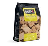 Weber Apple Wood Chunks | 1.5kg Bag | BBQ Wood Chips | Hardwood Cooking Pellets | Smoking Wood Chunks | Barbeque & Smoker Fuel | 100% Natural Wood Chips for BBQ & Wood Fired Grills (17616)