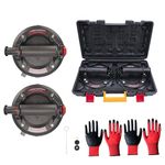 KVNTOOLS 2 Pack 𝟴𝟴𝟬 lbs Load 8" Double Thickness Glass Suction Cups to Lift Large Glass, Tile Suction Cup, 8" Heavy Duty Vacuum Suction Cup to Lift Large Glass, Glass Suction Cups.