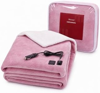 Warmrest Car Heated Blanket 12V Electric Blanket, 59 x 43 Inch, Pink