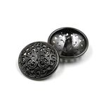 10PCS Clothes Button - Retro Hollow Sewing Button Shank Round Shaped Metal Button Set for Men Women Blazer, Coat, Uniform, Shirt, Suit and Jacket (Balck, 25mm)