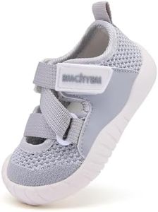 BMCiTYBM Baby Boy Girl Sandals Closed Toe Summer Lightweight Shoes Infant Non-Slip First Walking Sneakers 6 9 12 18 24 Months Grey Size 18-24 Months Toddler