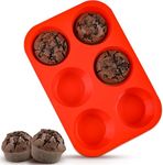 Purebake Silicone Muffin Tray - 6 Cavity Non-Stick Muffin Pan, BPA-Free, Microwave & Oven Safe, Dishwasher Friendly, Safe for Baking, Random Color, Perfect for Muffins & Cupcakes (1 PCS Random Colour)