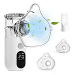 Portable Mesh Nebulizer for Adults & Kids, Handheld Rechargeable Nebulizer with Digital Display, Self-Cleaning and 3 Mist Levels for Home and Travel