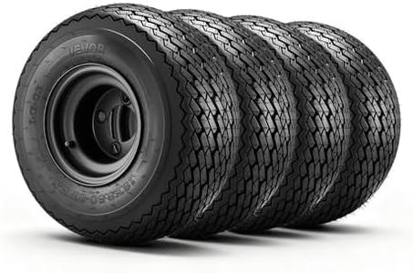 VEVOR Golf Cart Wheels, 8" 18x8.50-8 Black Steel Golf Cart Tires and Wheels Combo (Set of 4) Fit Club Car, EZGO, Yamaha, 4 Ply Rubber 4-Lug Lawn Mower Tires & Rims Assembly, 800 lbs Load, All-Terrain