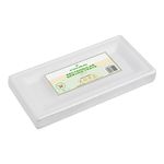 STACKABLES ~ Pack of 25 Disposable Food Tray ~ Rectangular Serving Trays ~ White Sugarcane Bagasse Biodegradable 10" X 5" Serving Platter