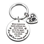 Pet Memorial Gifts When Tomorrow Starts Without Me Dog Cat Remembrance Keychain Loss of Dog Pup Puppy Sympathy Gifts for Men Women Pet Lover Owner Friends Rainbow Bridge Paw Print Presents