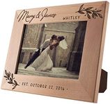 Personalization Lab Brown Romantic Wedding Picture Frame, 5x7, Engraved