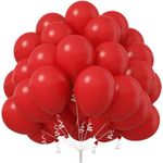 Jobkoo Red Balloons 12 Inch, 50Pcs Red Latex Balloon Matte Red Balloons for Balloon Arch Garland Red Party Helium Balloons for Birthday Wedding Christmas Valentines Day Graduation Party Decorations