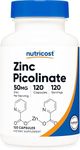 Nutricost Zinc Picolinate 50mg, 120 Vegetarian Capsules - Gluten Free and Non-GMO