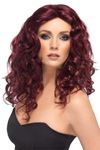 Smiffy's Glamour Wig with Curls (Long, Burgundy)