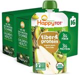 Happt Tot Organics Stage 4 Baby Food Pouches, Gluten Free, Vegan Snack, Fiber & Protein Fruit & Veggie Puree, Pears, Kiwi & Kale, 4 Ounce (Pack of 16)