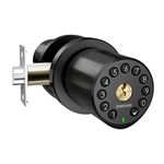 Zincker Door Knob with Keypad Lock Interior Keyless Electronic Pin Code Door Knob 5s Auto-Lock for Bedroom Apartment Garage Office Security Matte Black