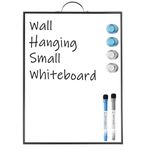 Sliandtelly Small Whiteboard for Wall, 16" x 12" Hanging White Board with Handle, Portable Aluminum Frame Mini Magnetic Surface Message Dry Erase Board & 2 Markers for Office Home Kitchen Dorm School