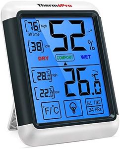ThermoPro TP55 Termómetro Higrómetro de Interior para Casa Ambiente Medidor de Temperatura y Humedad Digital Termohigrómetro Profesional con Pantalla Táctil y Retroiluminación