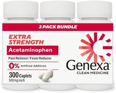 Genexa Clean Acetaminophen 500mg Extra Strength, Dye Free Pain Reliever Fever Reducer, 0% Artificial Additives, Pain Medicine for Adults, Relieves Headache, Backache, Minor Arthritis Pain, 300 Tablets