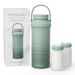 Momcozy 650ml Portable Breast Milk Cooler for Outdoor, Life Saver with 360° Total Cooling for 24 Hours, Larger Capacity Travel Breastmilk Chiller with 2pcs Baby Bottles for Breastmilk Storage, Green