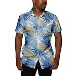 FOCO Officially Licenced Manchester City FC Men's Tropical Beach Short Sleeve Shirt Large Turquoise