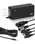 UZI 48V-54.6V 3Amp Charger (6 Plugs Universal,and Built-in Small Fan Cooling System) for Fast and Safe Charging of 48V Li-ion Battery for E-Bikes/Electric Scooter/Bicycle/Pedicab,etc.