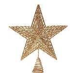 Gisela Graham Christmas White Gold Colour Glitter Tree Top Star Topper 32cm